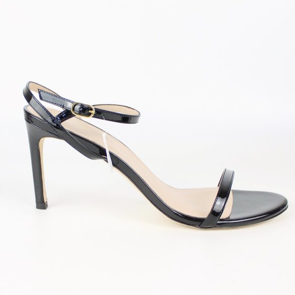 New Stuart Weitzman Kassidy Black Leather Heeled Sandal | Chic & Timeless - Picture 8 of 15